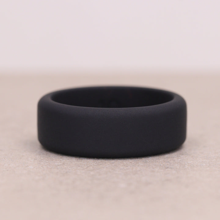 Silicone Black 8.0mm Ring Men&