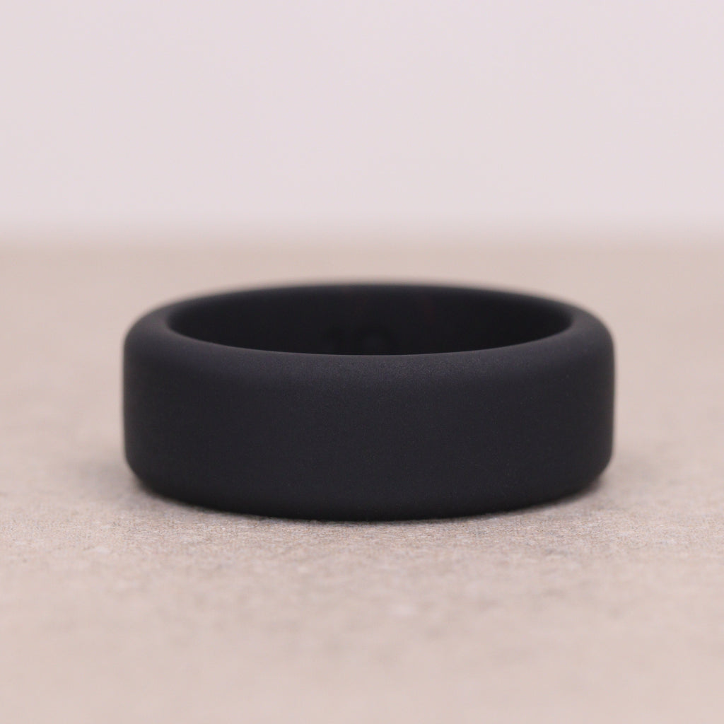 Silicone Black 8.0mm Ring Men's/Unisex - The Sidekick Silicone Rings