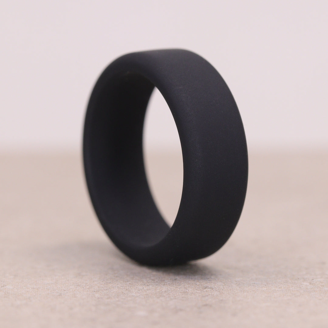 Silicone Black 8.0mm Ring Men&