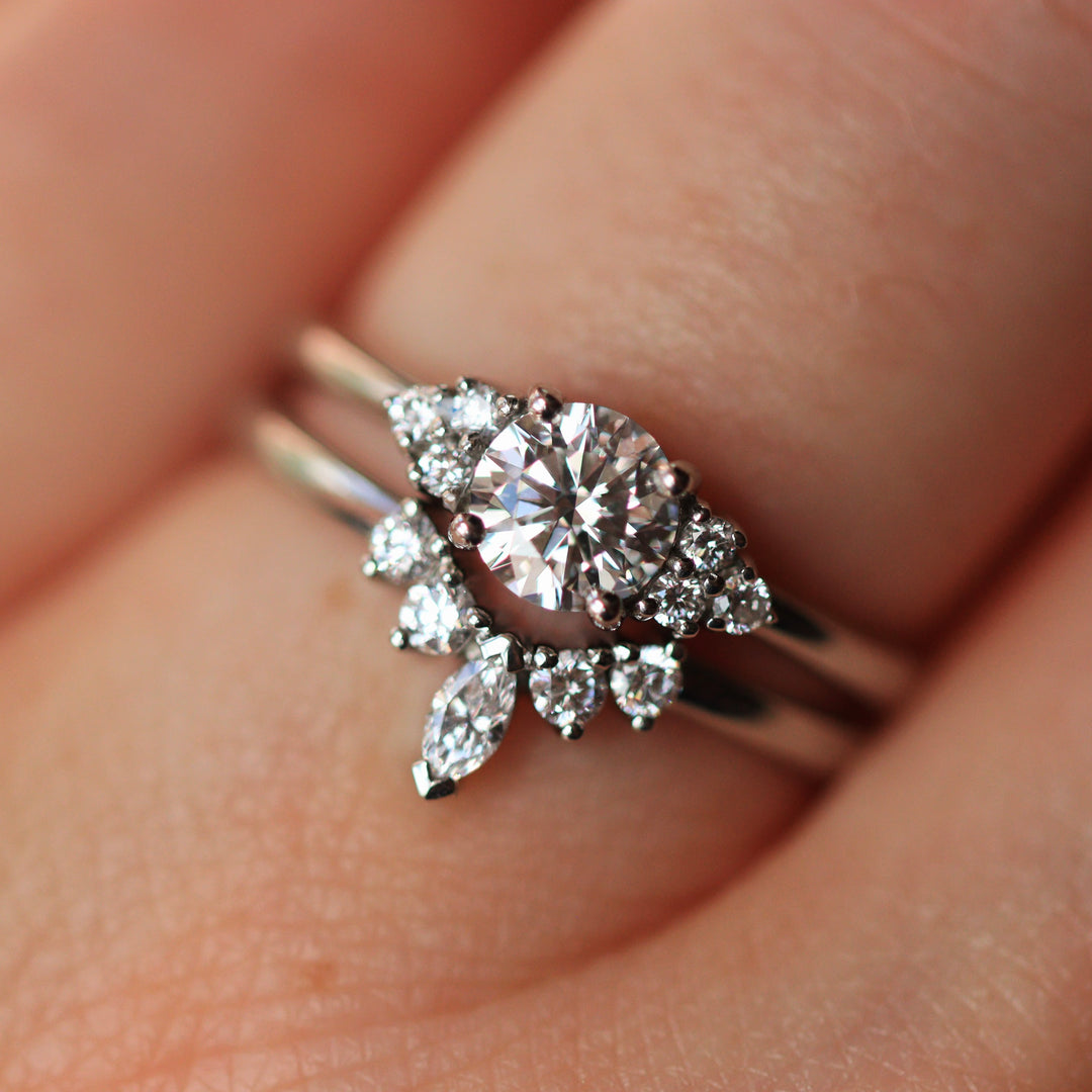 Winnie - Marquise Tiara Style Diamond Ring Petite - Made-To-Order Jessica Flinn Wedding Rings
