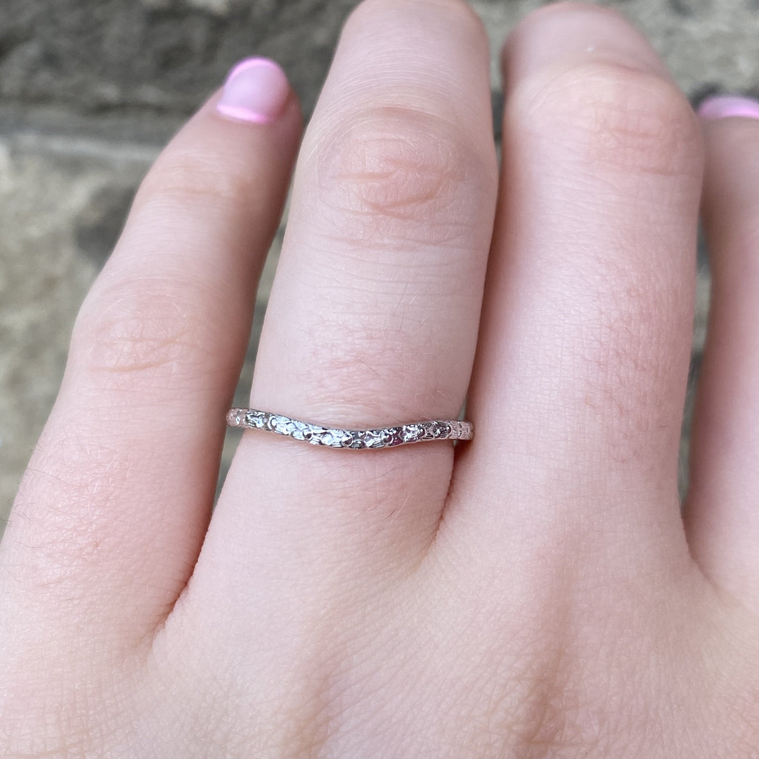 Flora - Floral Pattern Shaped Wedding Band - Made-to-Order Jessica Flinn Wedding Rings