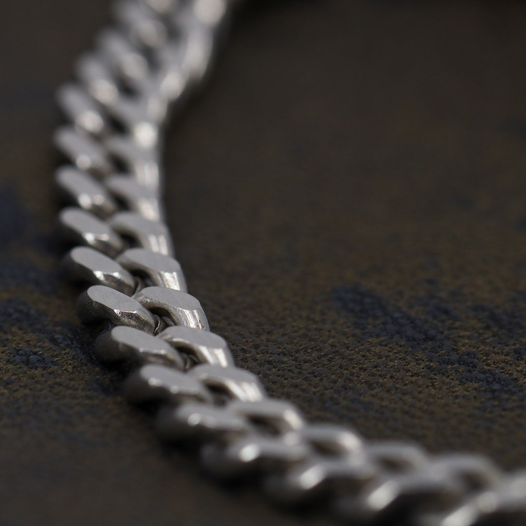 Titanium Filed Curb Chain Bracelet with Lobster Clasp - Made-to-Order