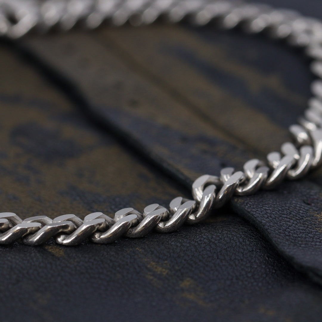Titanium Filed Curb Chain Bracelet with Lobster Clasp - Made-to-Order Gifts/Merch