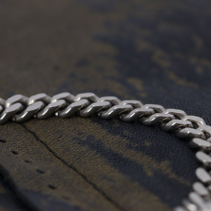 Titanium Filed Curb Chain Bracelet with Lobster Clasp - Made-to-Order