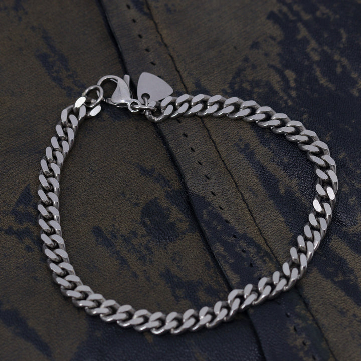 Titanium Filed Curb Chain Bracelet with Lobster Clasp - Made-to-Order