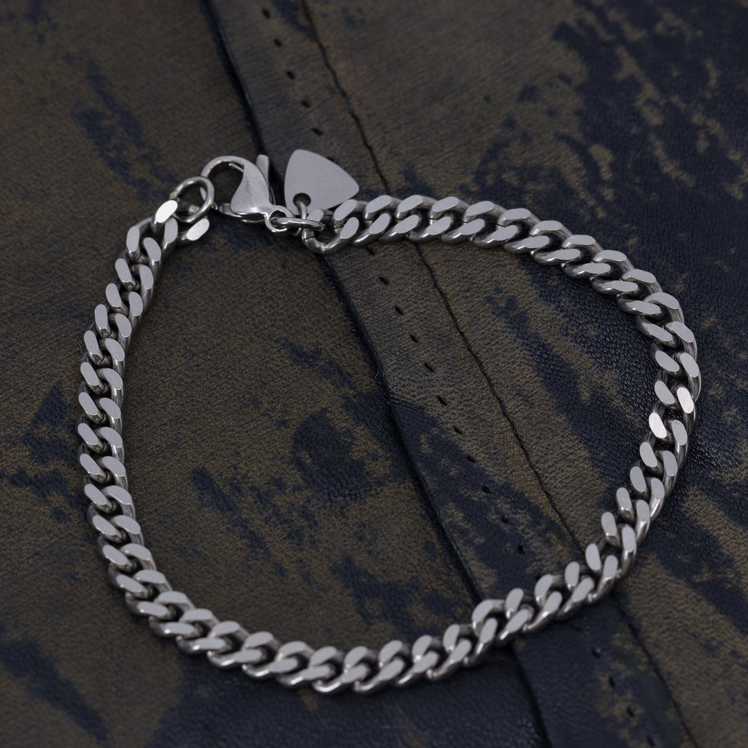 Titanium Filed Curb Chain Bracelet with Lobster Clasp - Made-to-Order Gifts/Merch