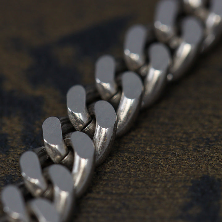 Titanium Filed Curb Chain Bracelet with Lobster Clasp - Made-to-Order