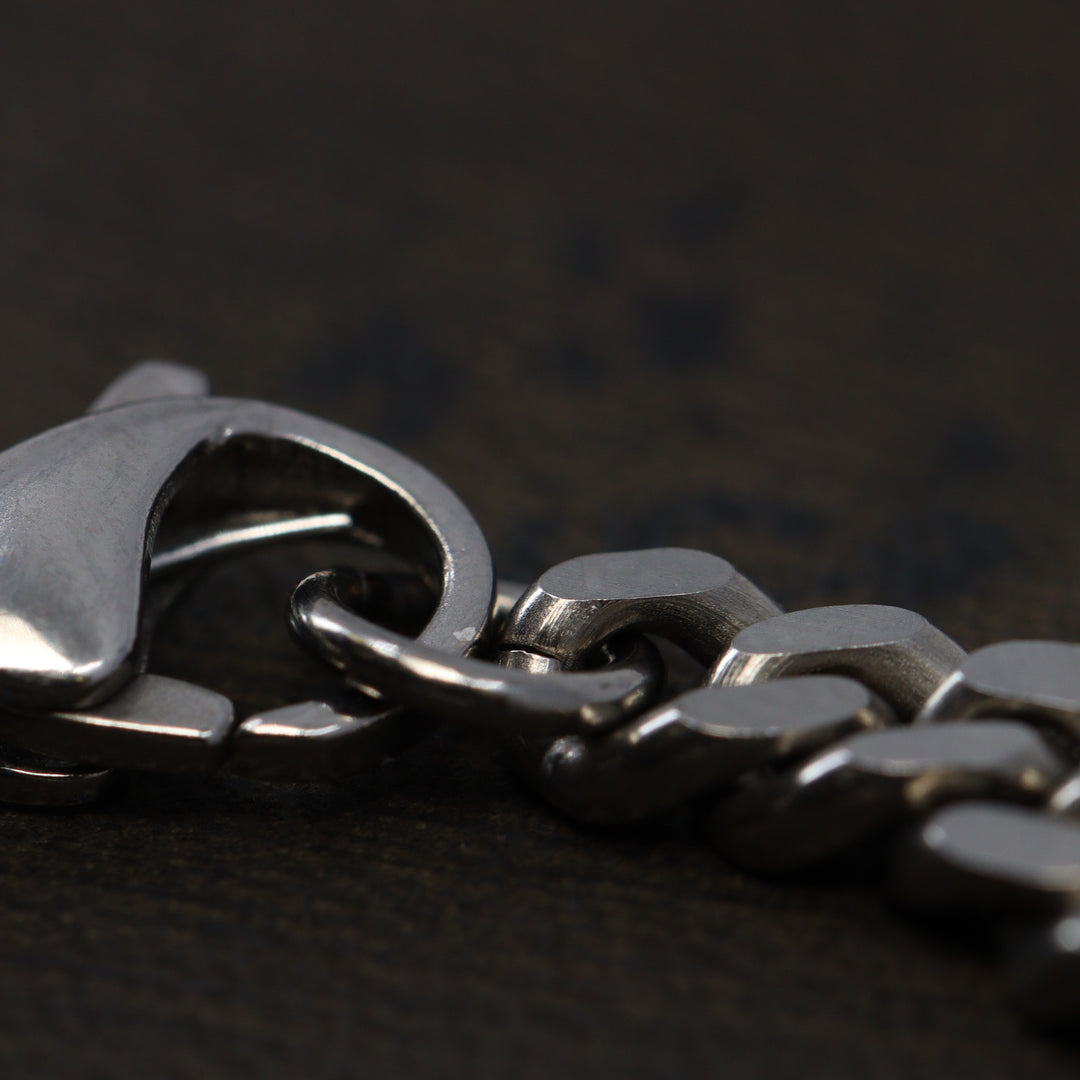 Titanium Filed Curb Chain Bracelet with Lobster Clasp - Made-to-Order Gifts/Merch