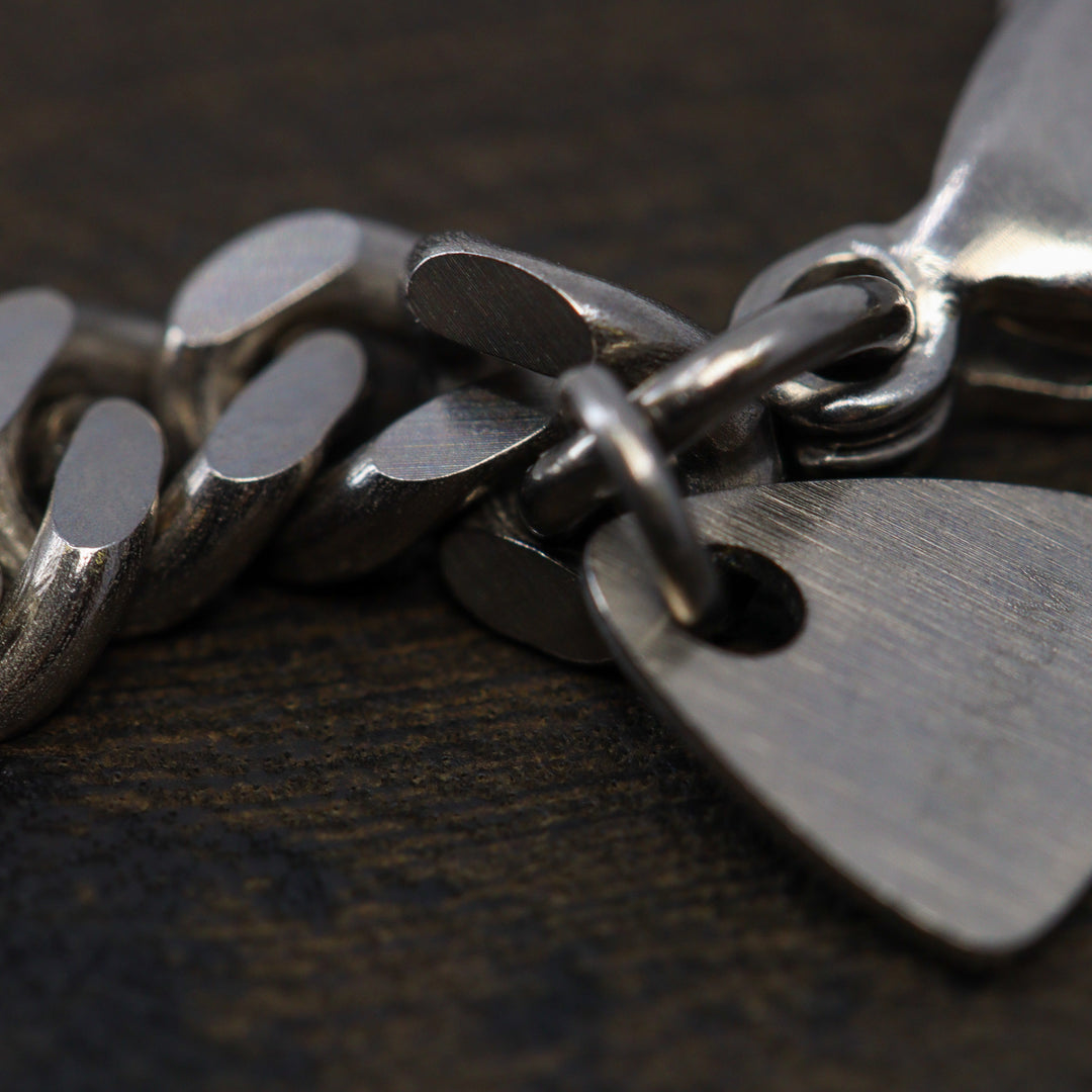 Titanium Filed Curb Chain Bracelet with Lobster Clasp - Made-to-Order Gifts/Merch