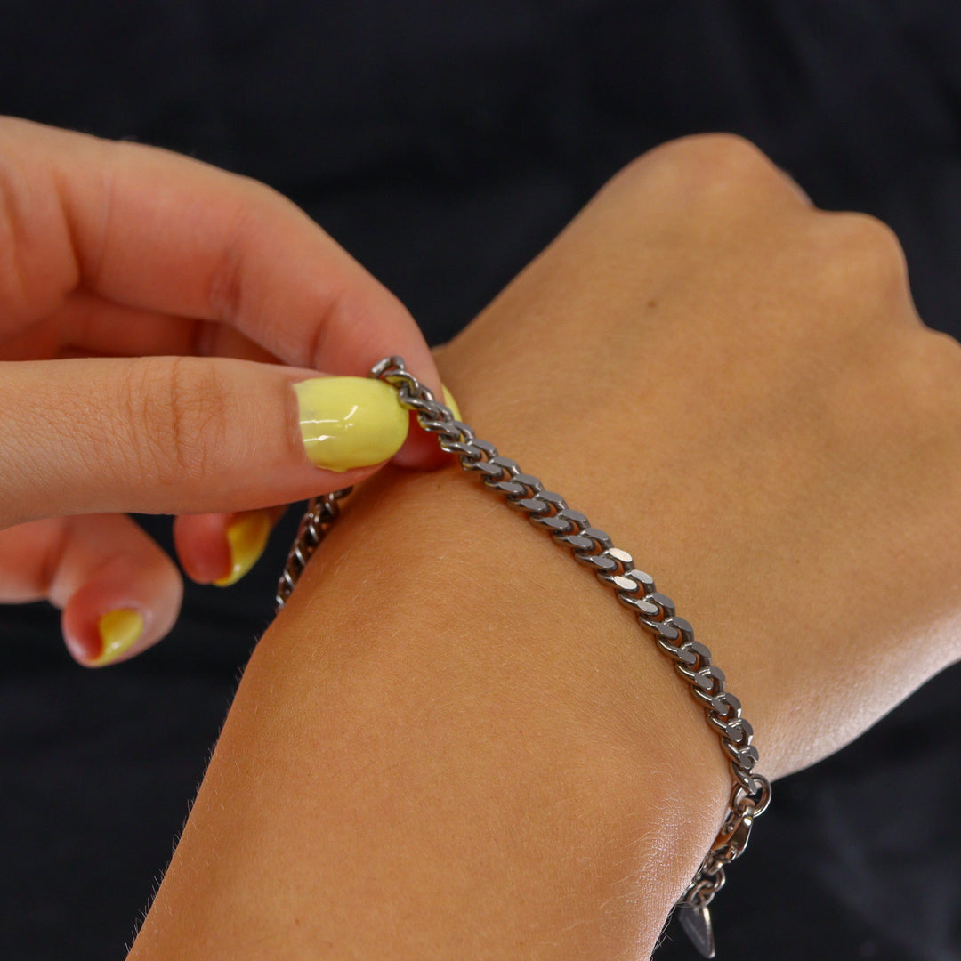 Titanium Filed Curb Chain Bracelet with Lobster Clasp - Made-to-Order