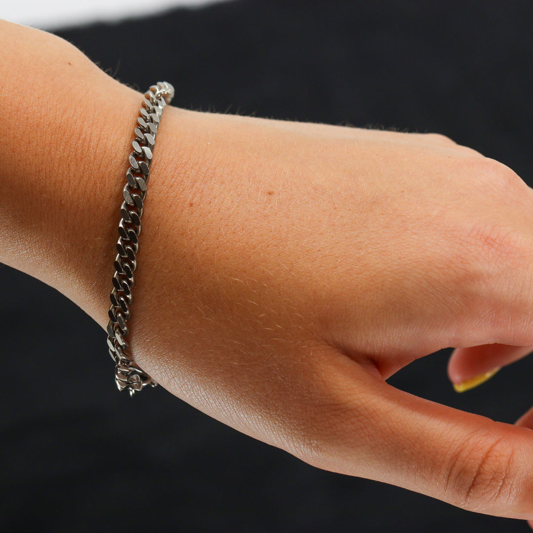 Titanium Filed Curb Chain Bracelet with Lobster Clasp - Made-to-Order Gifts/Merch