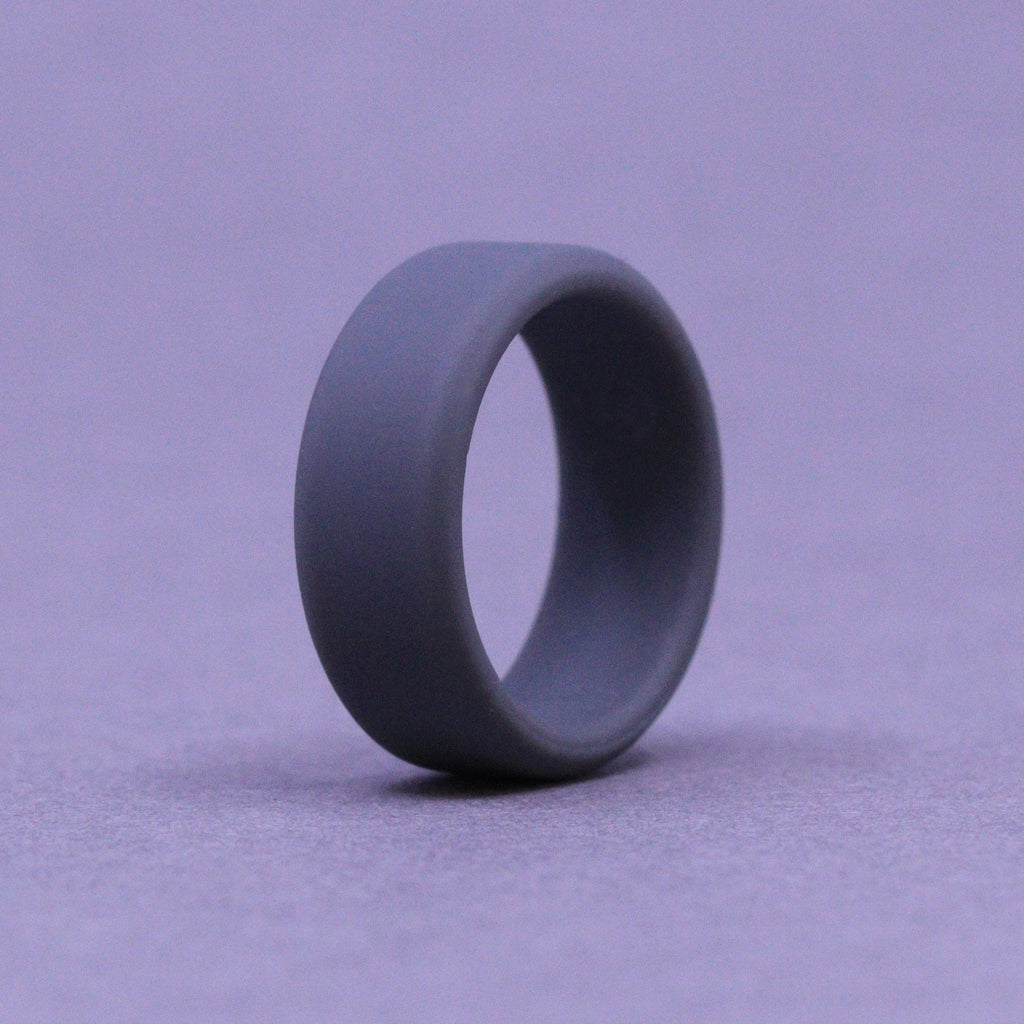Grey Silicone Bevelled Edge Wedding Ring - The Sidekick Silicone Rings