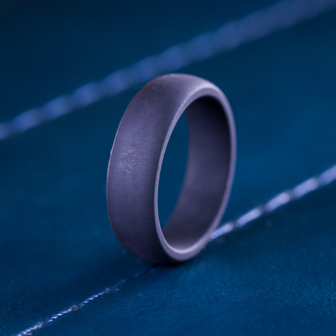 Black Silicone Wedding Ring Court Shape - The Sidekick