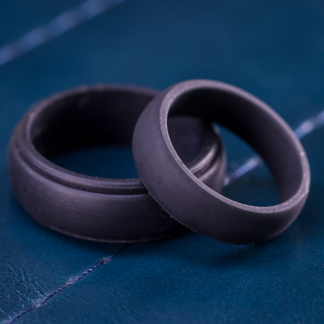 Black Silicone Wedding Ring Court Shape - The Sidekick