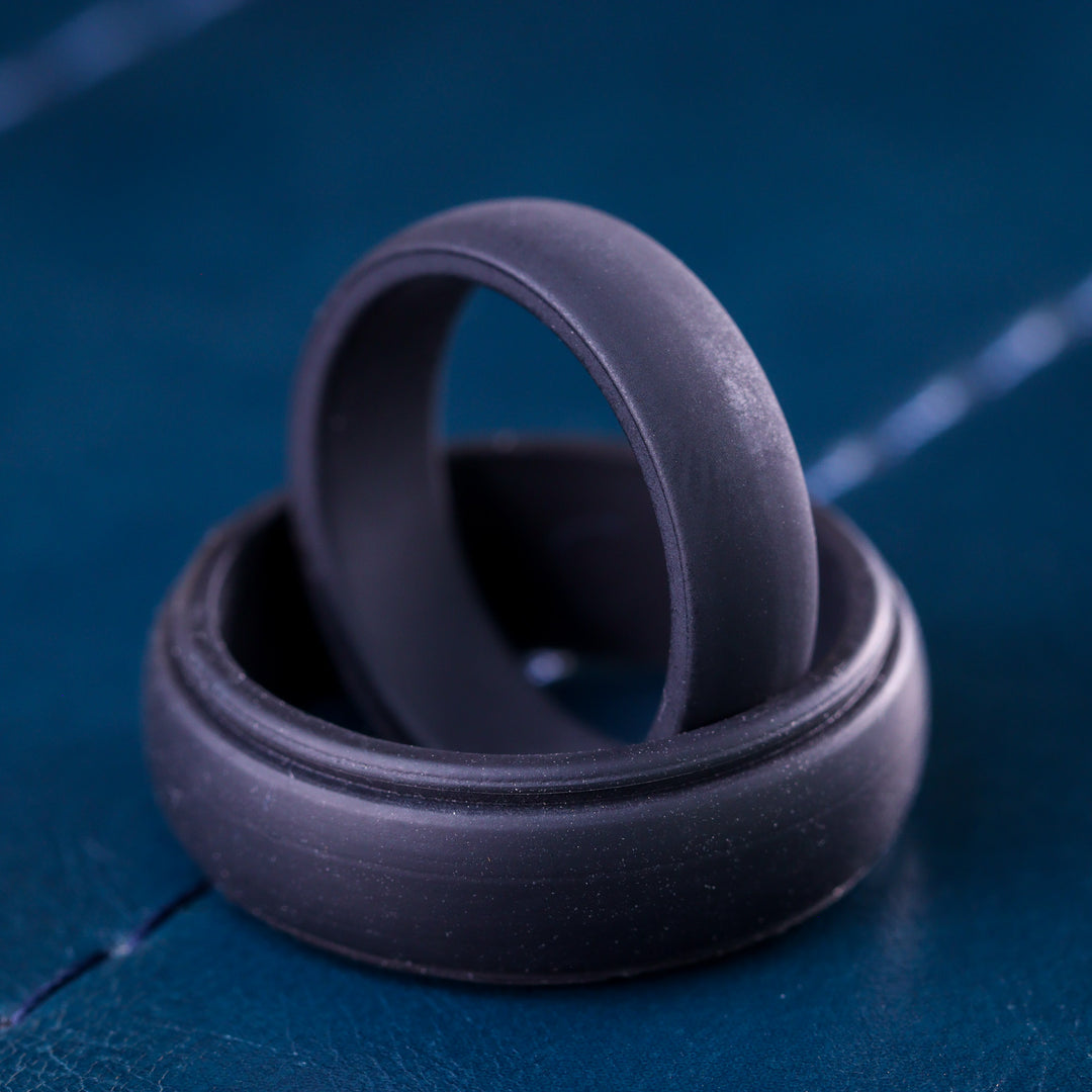 Black Silicone Wedding Ring Court Shape - The Sidekick