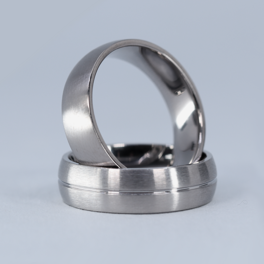 Wedding Ring Set - Concord & Millhouses - Stainless Steel Court Wedding Rings Wedding Ring Sets