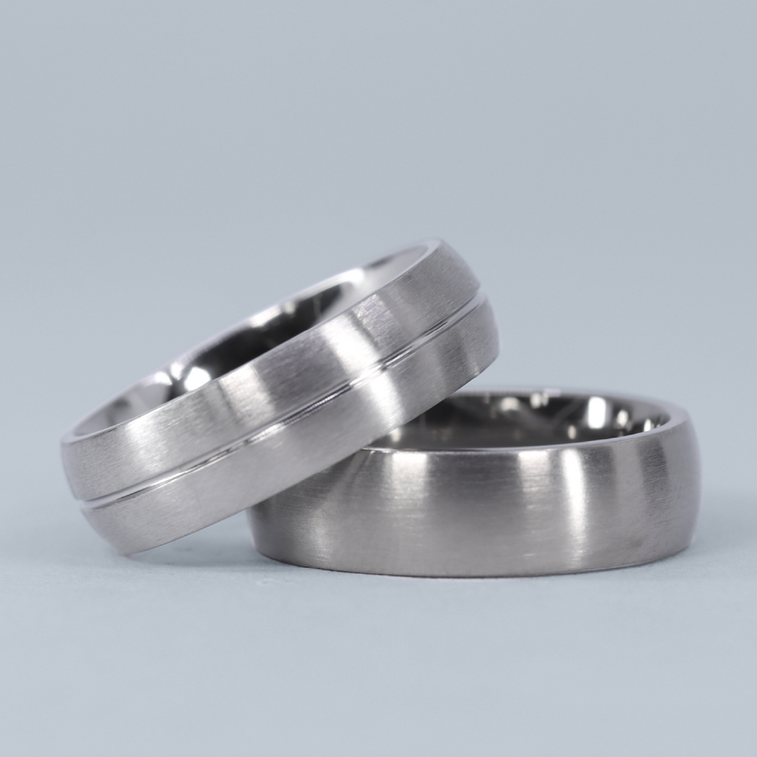 Wedding Ring Set - Concord & Millhouses - Stainless Steel Court Wedding Rings Wedding Ring Sets