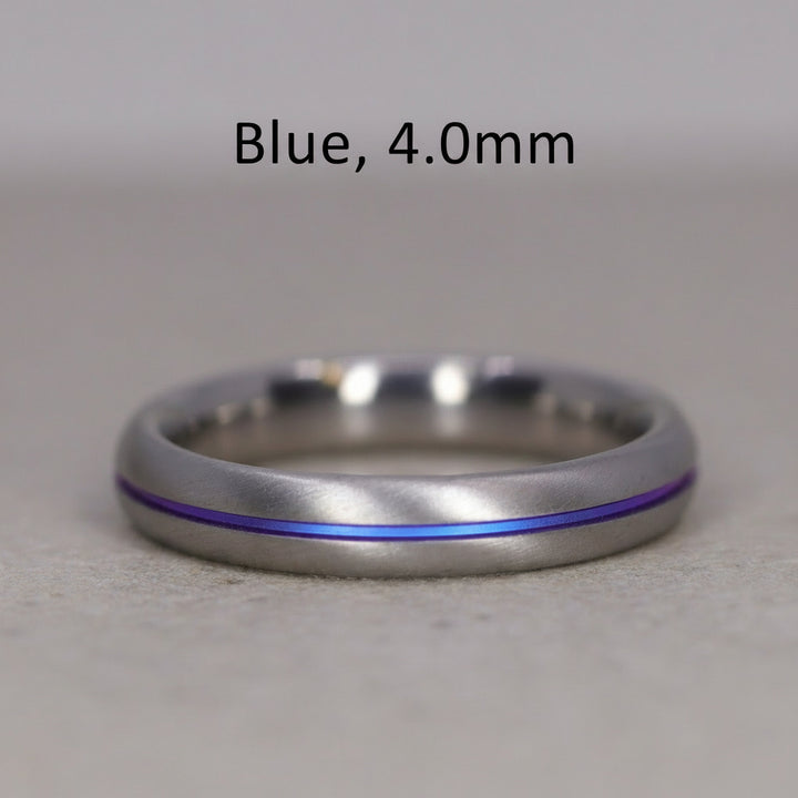 Titanium Black or Coloured Channel Brushed Wedding Ring - The Greystones - Made-to-Order Titanium Rings