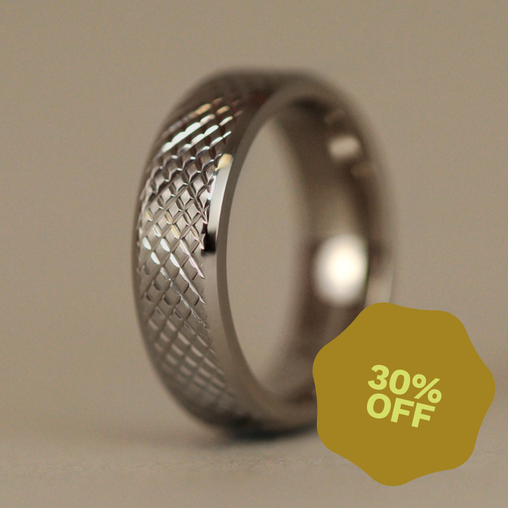 Titanium Knurled Effect Wedding Ring - The Park Hill