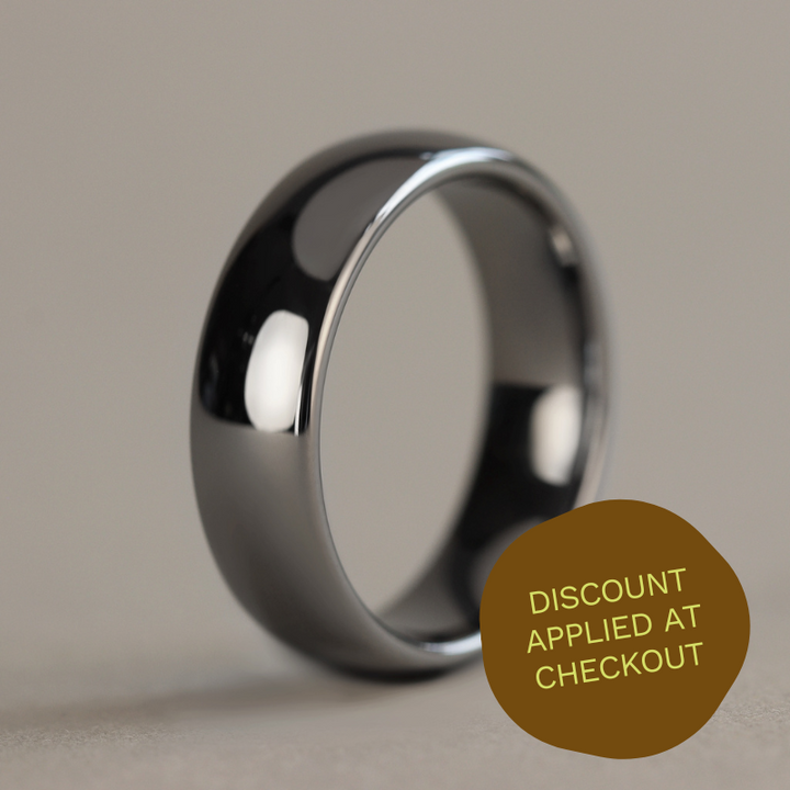 Tungsten Polished Wedding Ring - The Ruskin Green