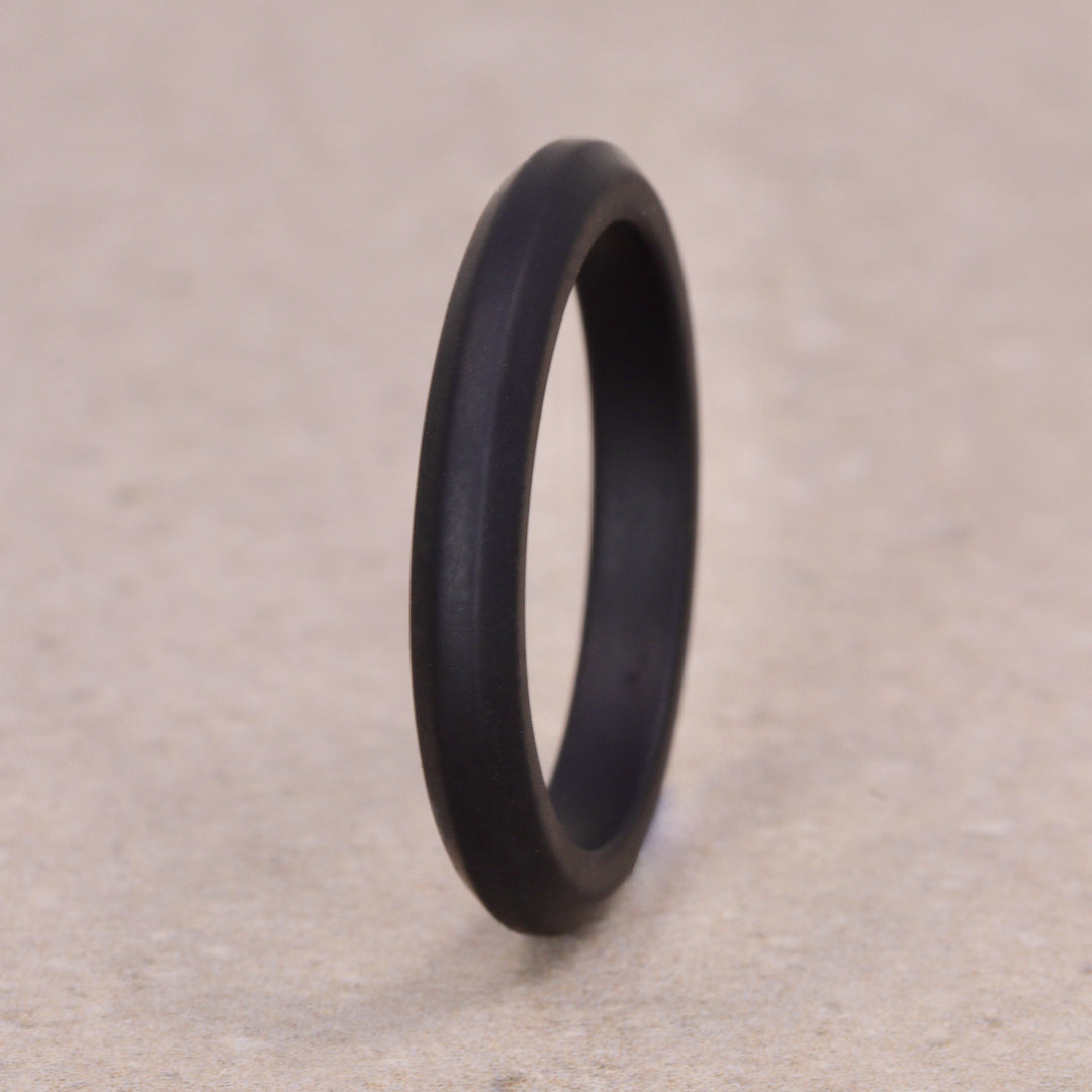 Silicone Black Slim 3.0mm Ring Unisex - The Sidekick Silicone Rings