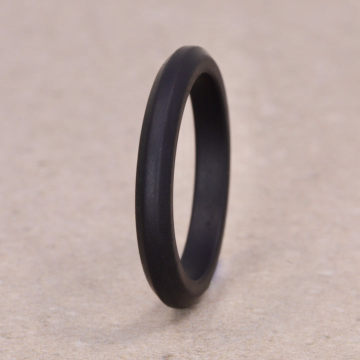Silicone Black Slim 3.0mm Ring Unisex - The Sidekick Silicone Rings