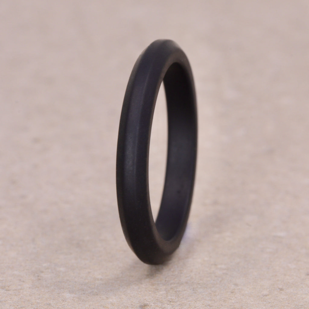 Silicone Black Slim 3.0mm Ring Unisex - The Sidekick Silicone Rings