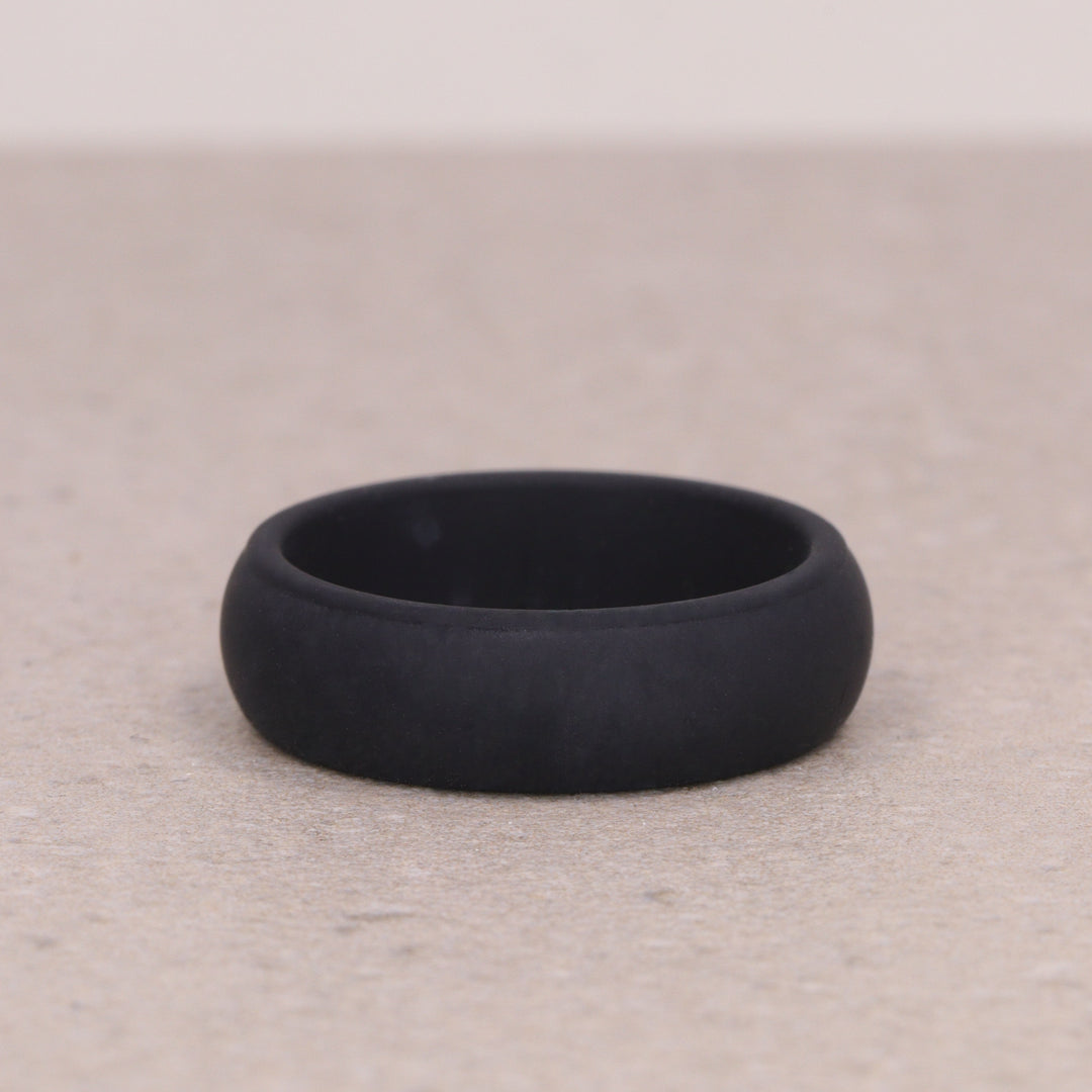 Silicone Black 6.0mm Ring Men&