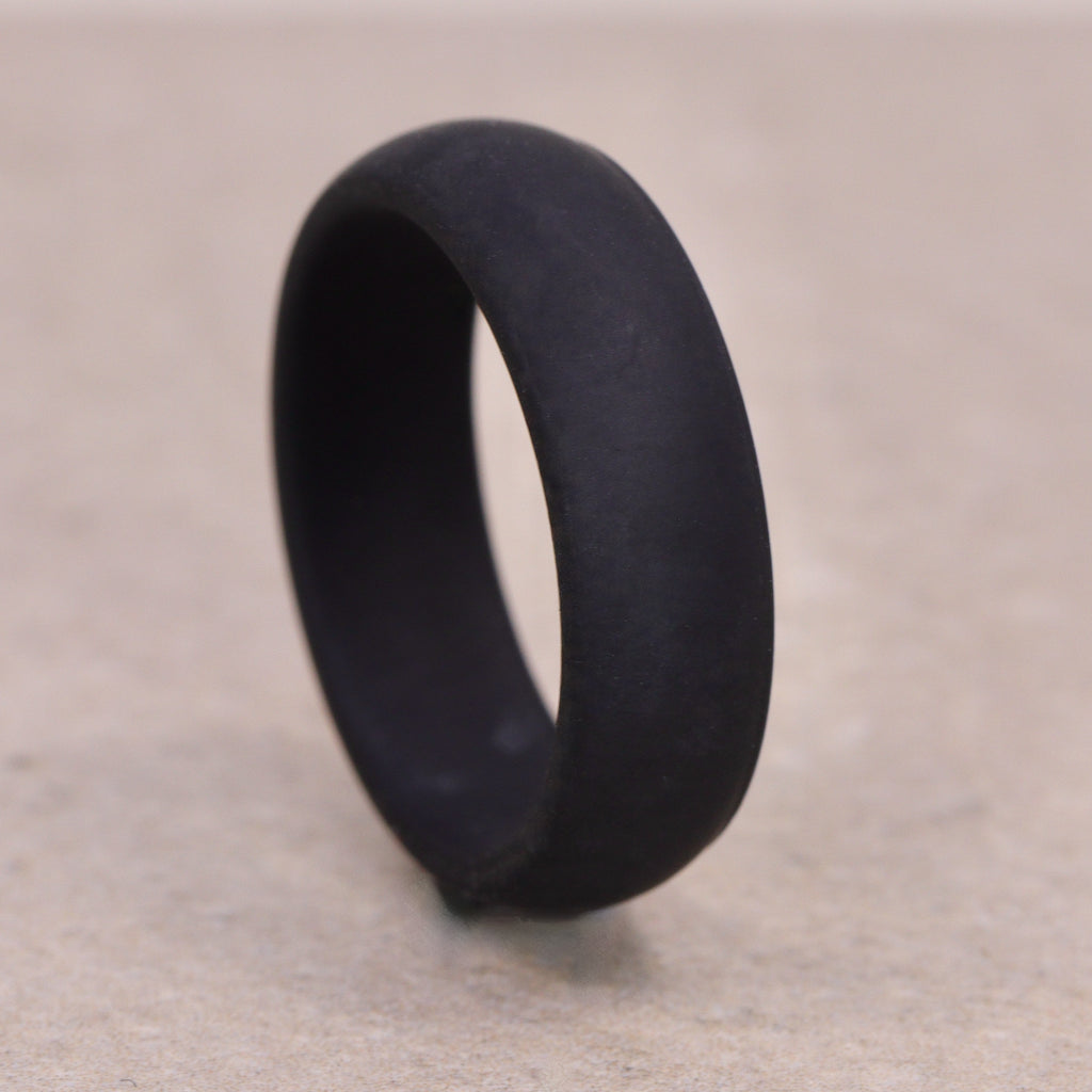 Silicone Black 6.0mm Ring Men's/Unisex - The Sidekick Silicone Rings