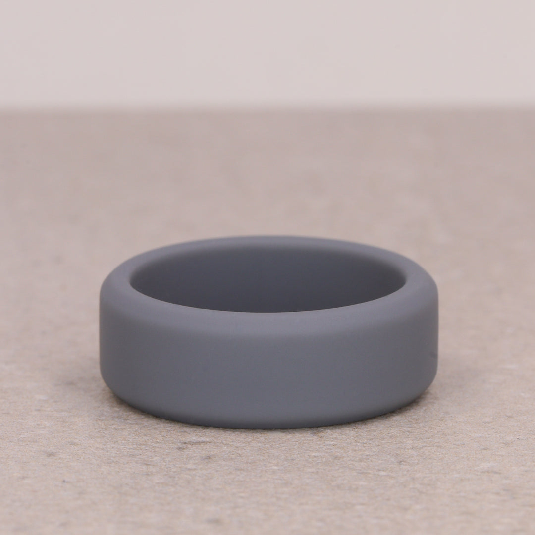 Silicone Grey 8.0mm Ring Men&