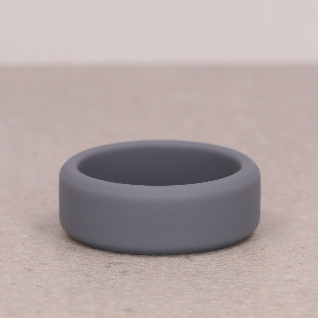 Silicone Grey 8.0mm Ring Men's/Unisex - The Sidekick Silicone Rings