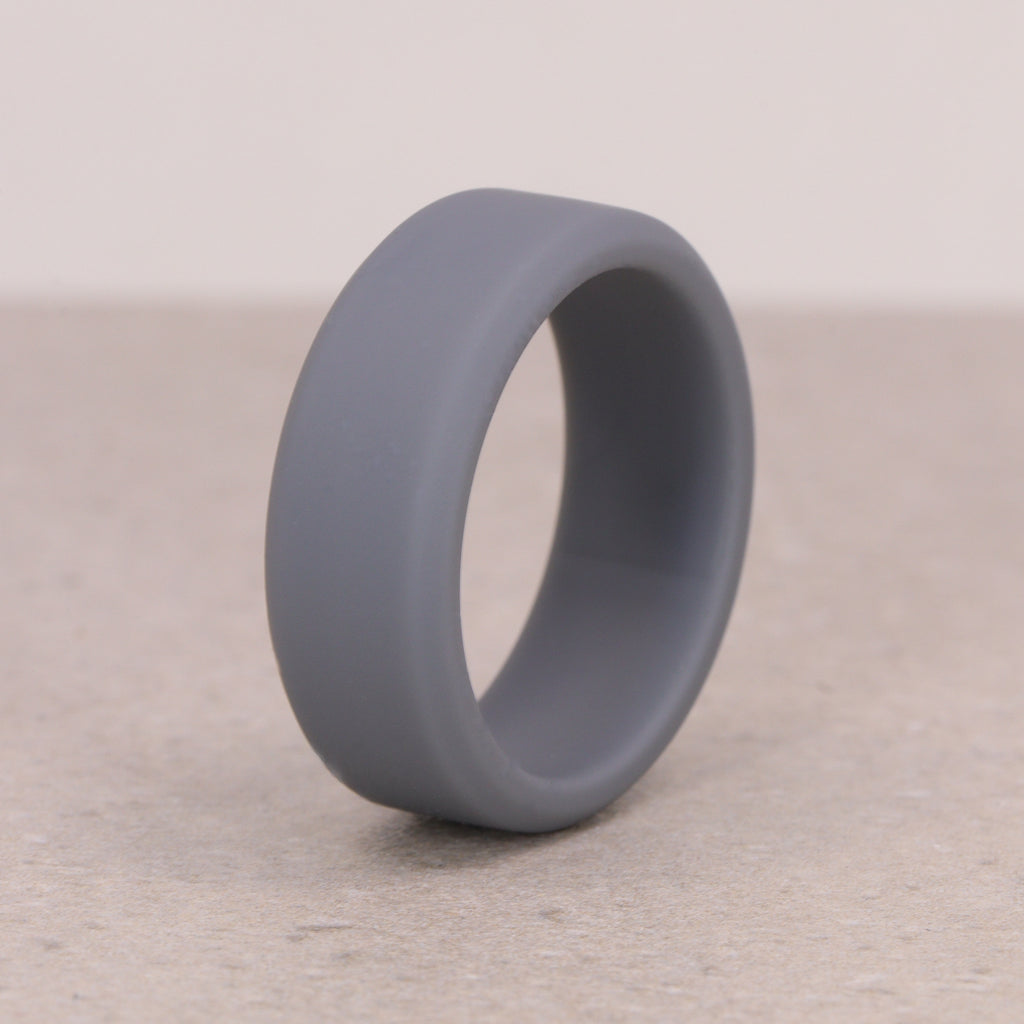 Silicone Grey 8.0mm Ring Men's/Unisex - The Sidekick Silicone Rings