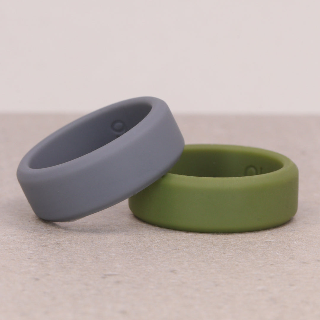 Silicone Grey 8.0mm Ring Men&