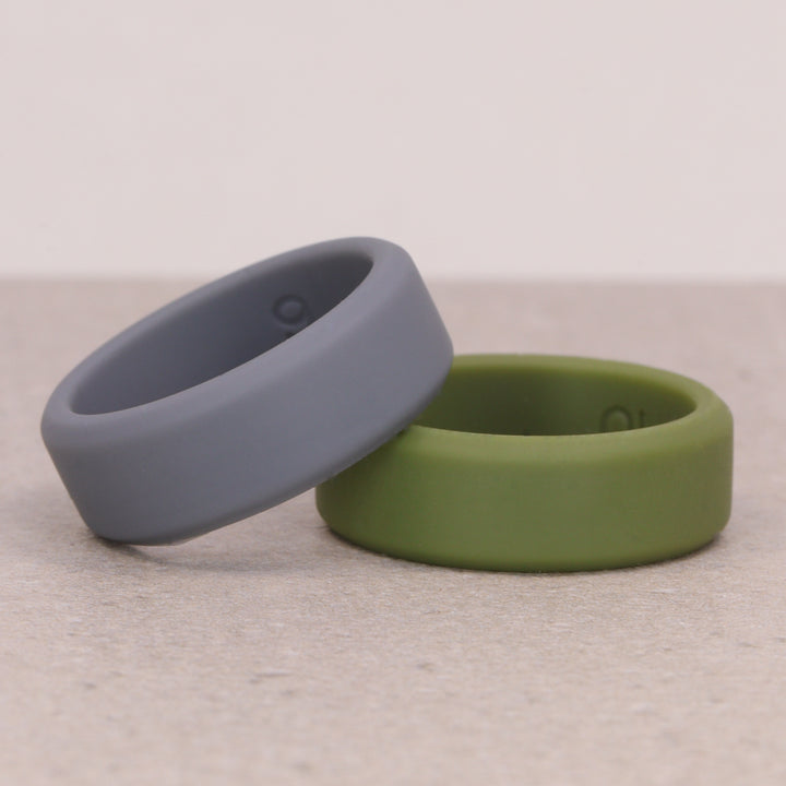 Silicone Grey 8.0mm Ring Men&
