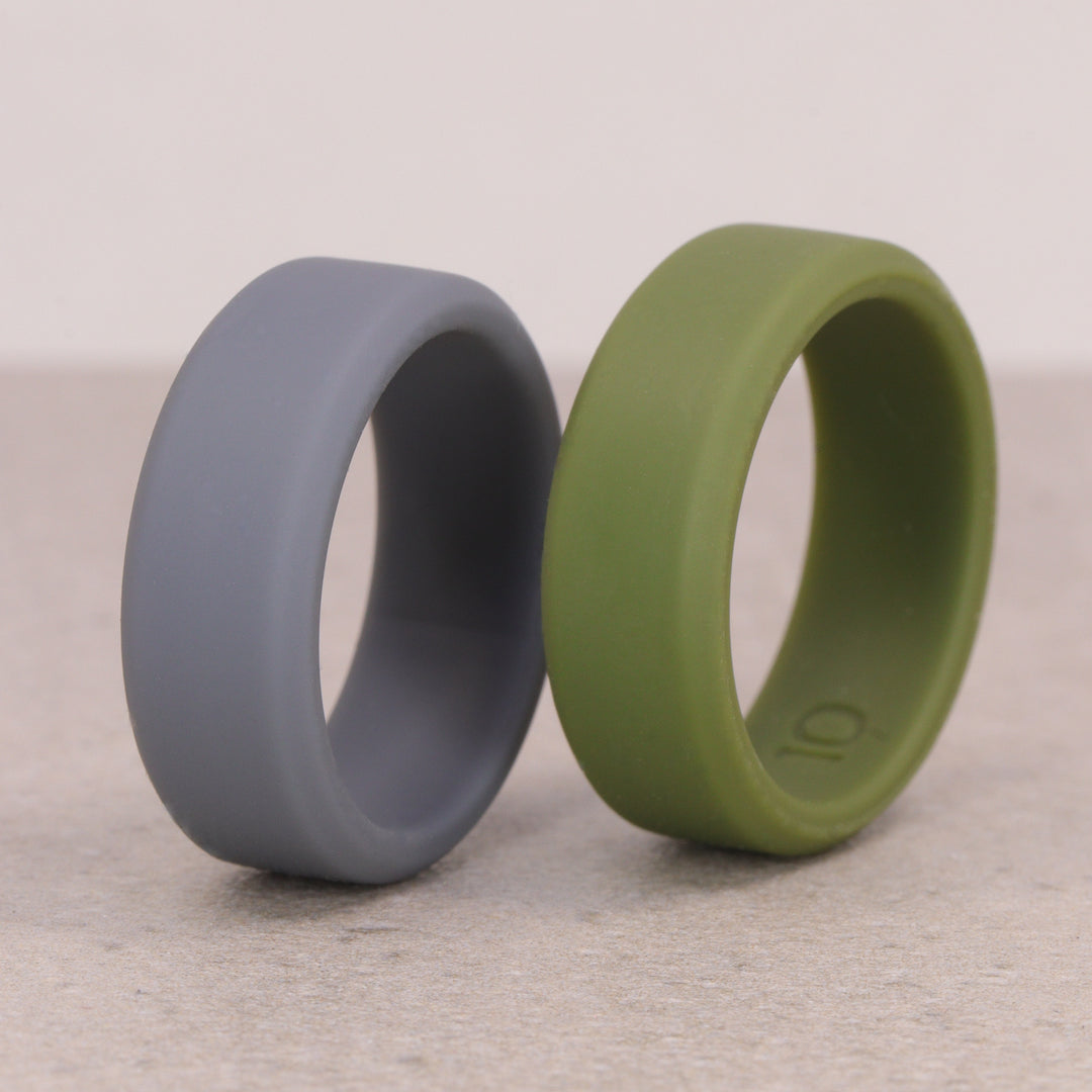 Silicone Grey 8.0mm Ring Men&
