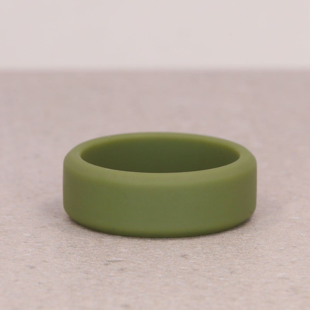 Silicone Olive Green 8.0mm Ring Men's/Unisex - The Sidekick Silicone Rings
