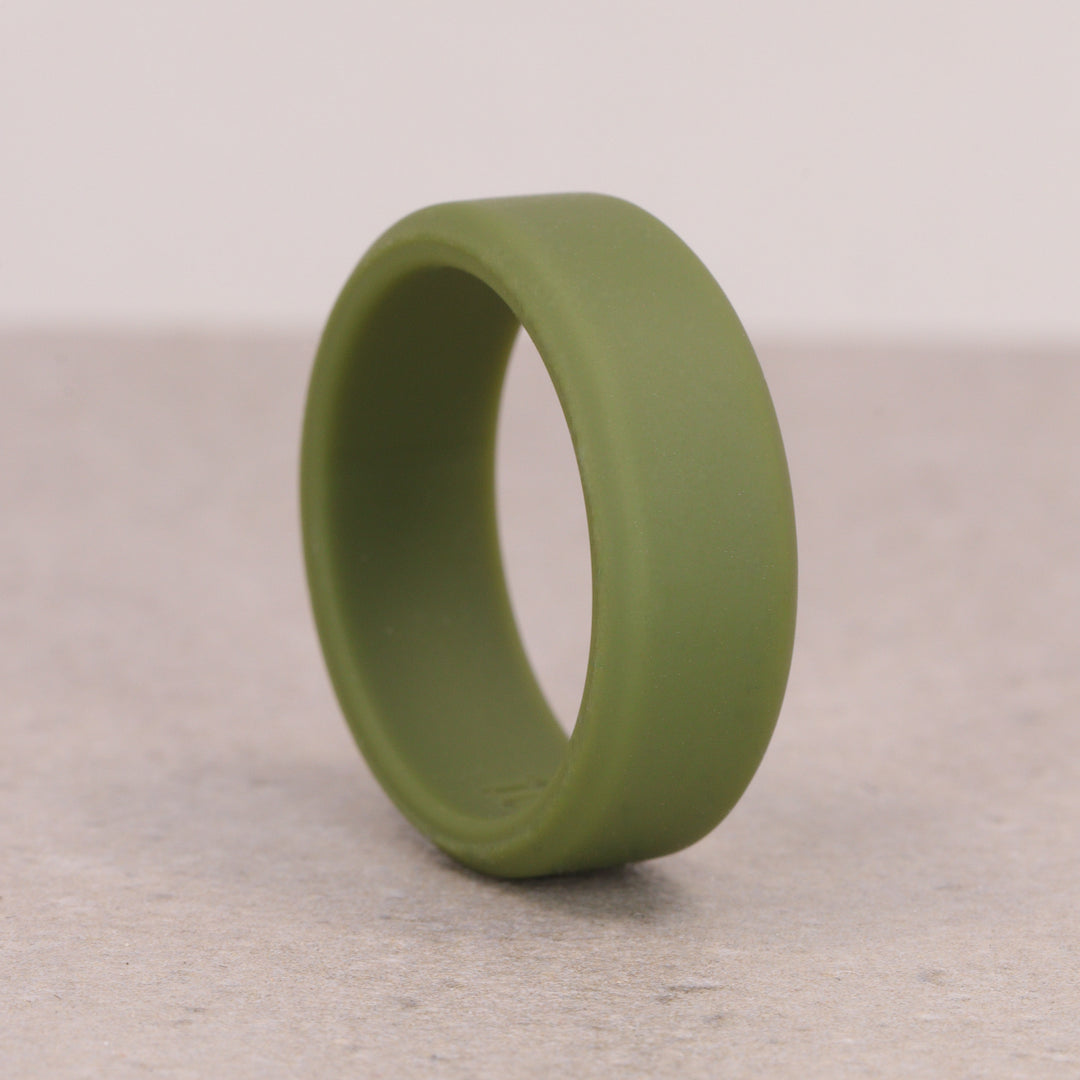 Silicone Olive Green 8.0mm Ring Men's/Unisex - The Sidekick Silicone Rings
