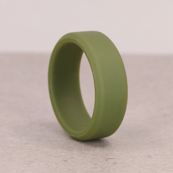 Silicone Olive Green 8.0mm Ring Men&