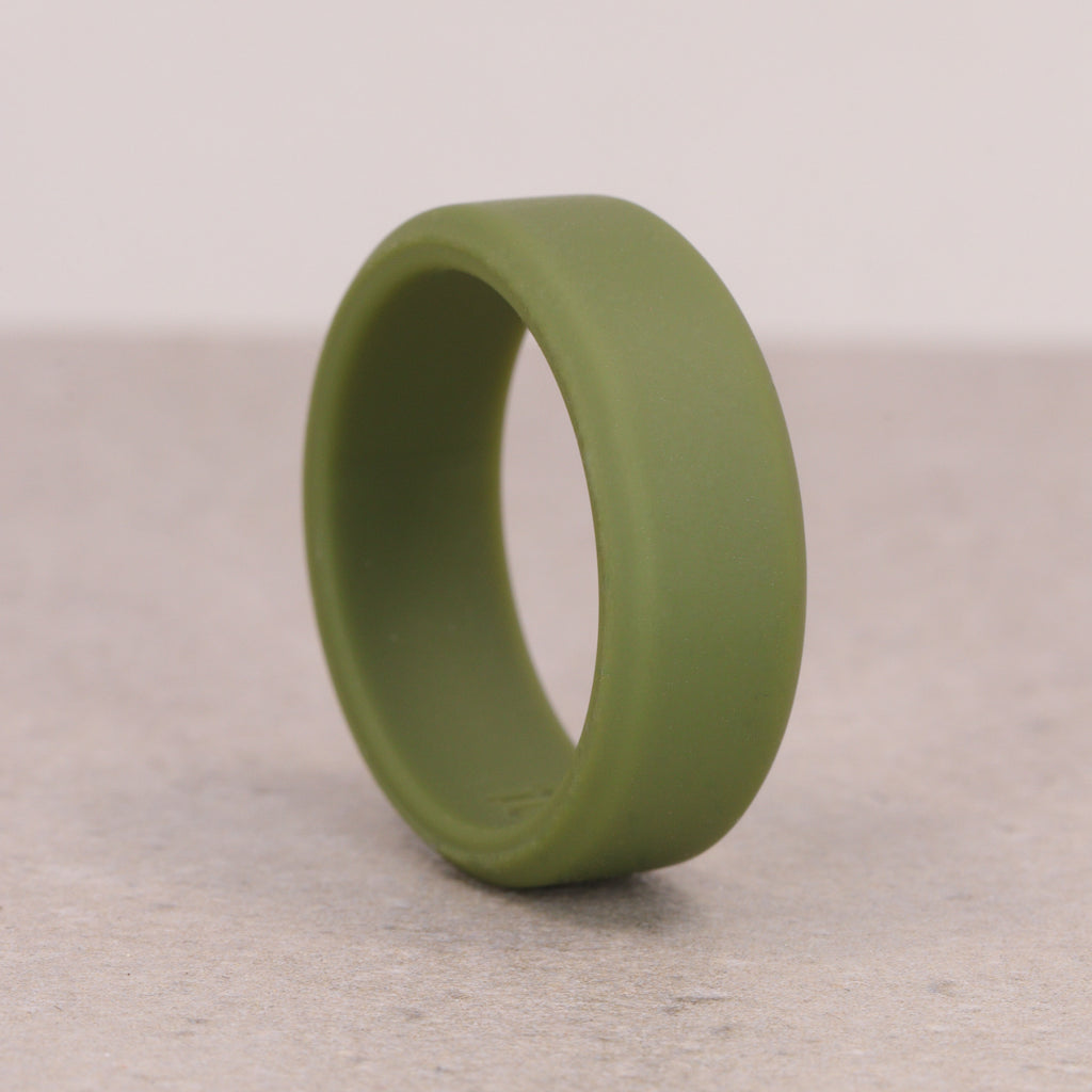 Silicone Olive Green 8.0mm Ring Men's/Unisex - The Sidekick Silicone Rings