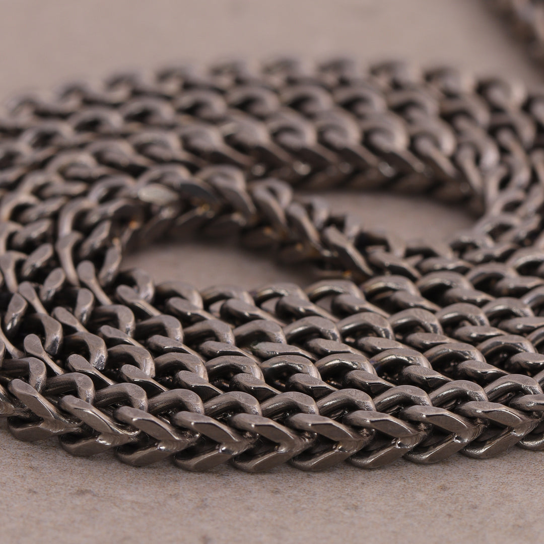 Titanium Square Wheat Style Link Men&