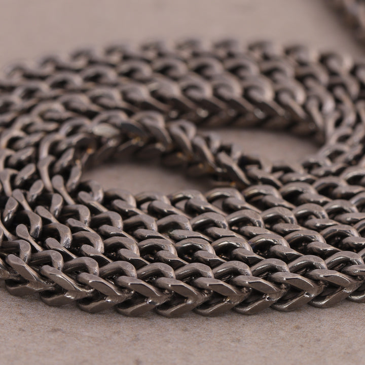 Titanium Square Wheat Style Link Men&