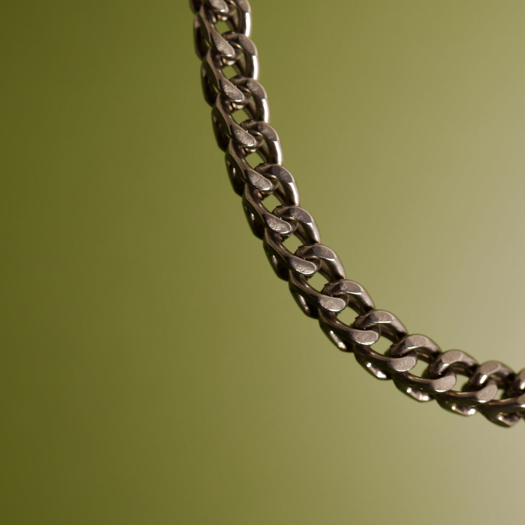 Titanium Square Wheat Style Link Men&