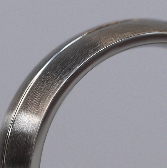 Stainless Steel Wedding Band with Engraved Line and Satin/Matt Finish - The Concord Stainless Steel Rings