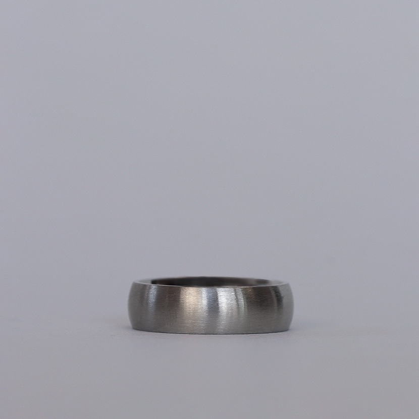 Brushed stainless steel wedding band discount