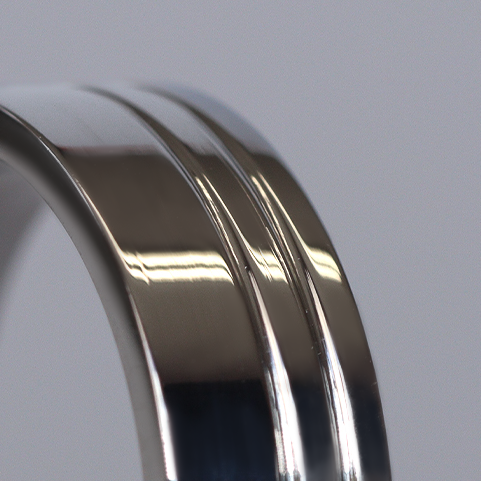 Two Asymmetric Engraved Lines Stainless Steel Ring - The Meersbrook Ring Stainless Steel Rings