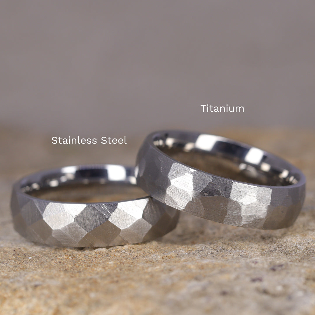 Titanium Hammered Effect Wedding Ring - The Rivelin Valley Titanium Rings