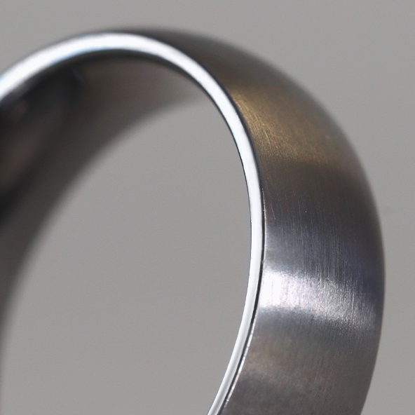 Matt/Satin Finish Court Shaped Tantalum Wedding Band - The Millhouses Ring Tantalum Rings