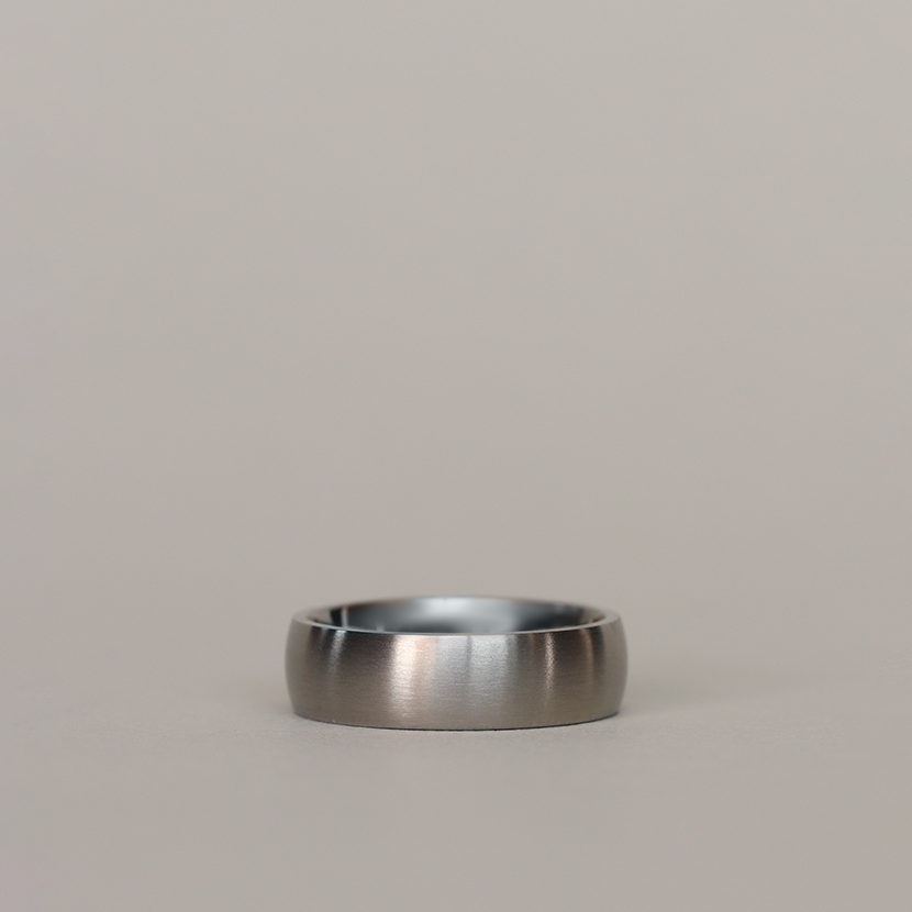 Matt/Satin Finish Court Shaped Titanium Wedding Band - The Millhouses Ring Titanium Rings