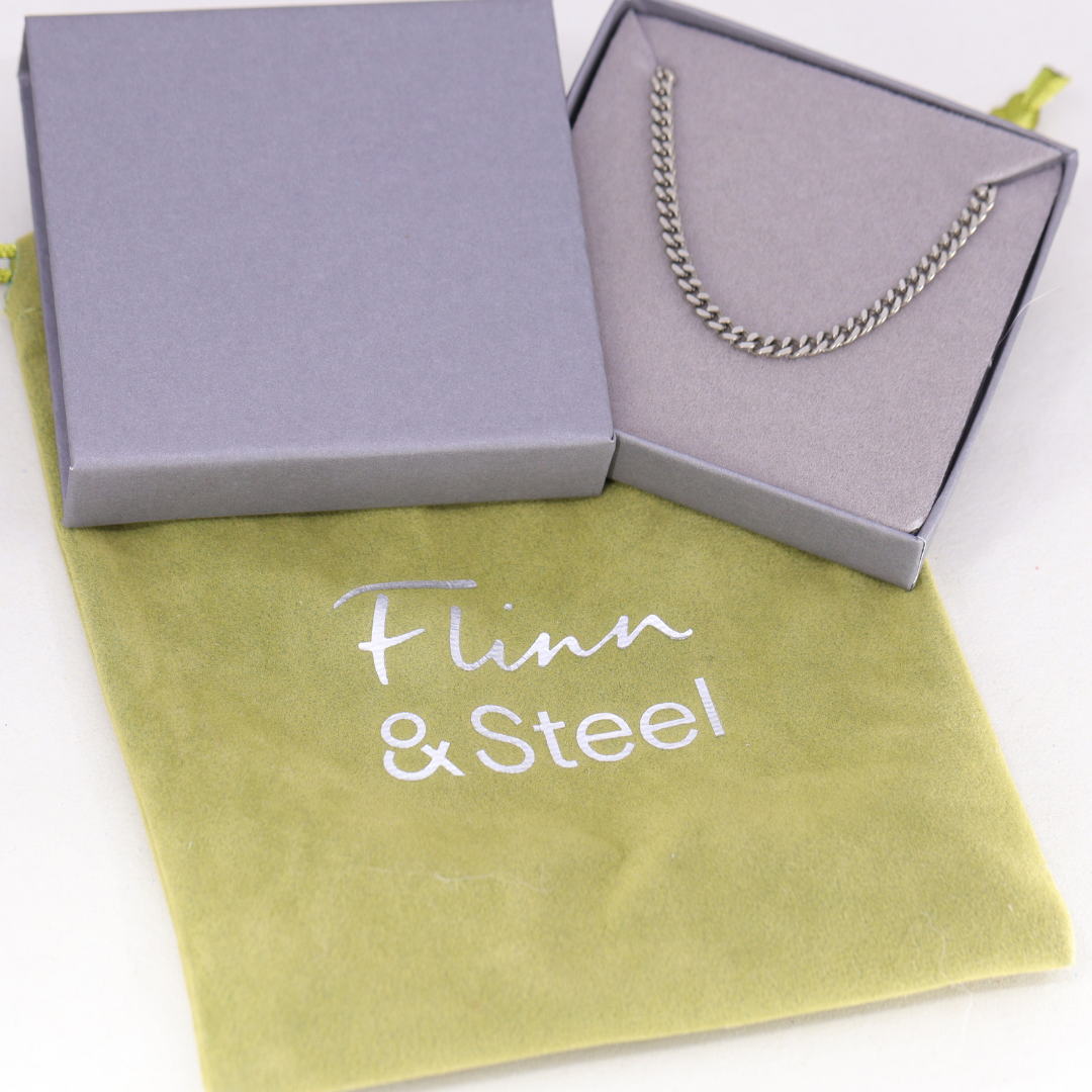 Titanium Flat Filed Curb Neck Men's/Unisex Chain - Made-to-Order Gifts/Merch