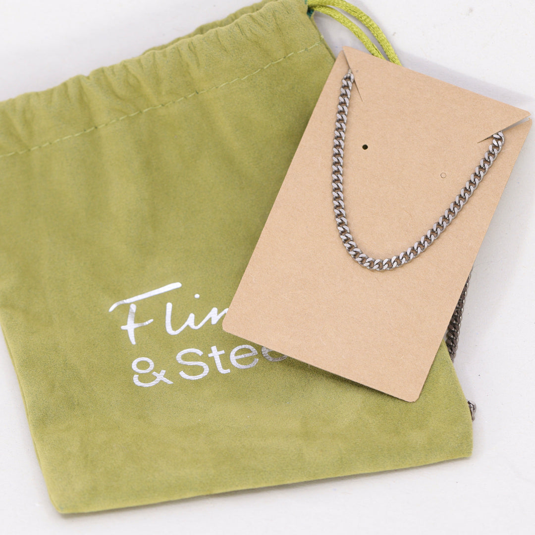 Titanium Flat Filed Curb Neck Men's/Unisex Chain - Made-to-Order Gifts/Merch